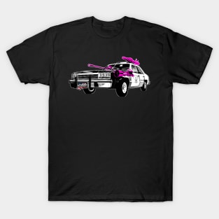 Highway Punchado Car Upgraded v. Blank Text Code Fucsha T-Shirt